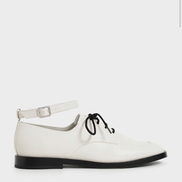 Ankle Strap Derby Shoes - Chalk - Picture 4 of 5